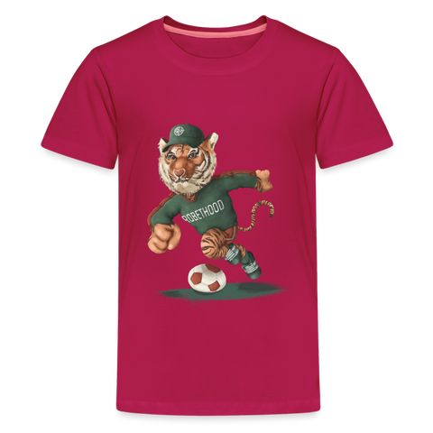 Teenager Unisex Premium T-Shirt mit Matchi - dunkles Pink