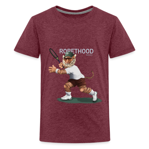 RH Kinder Premium T-Shirt Matchi Tennis - Bordeauxrot meliert