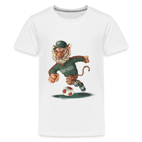 Teenager Unisex Premium T-Shirt mit Matchi - Weiß