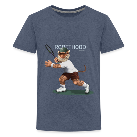 RH Kinder Premium T-Shirt Matchi Tennis - Blau meliert