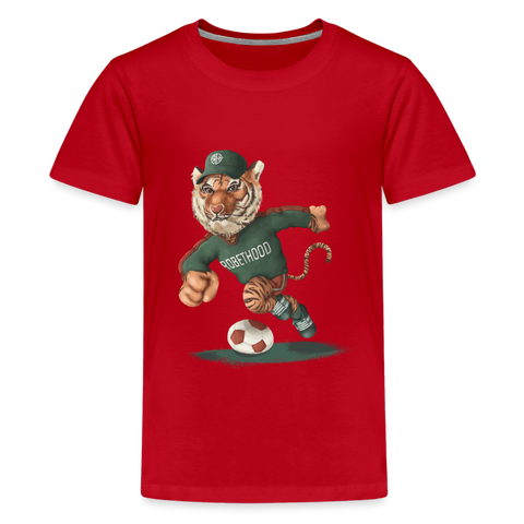 Teenager Unisex Premium T-Shirt mit Matchi - Rot