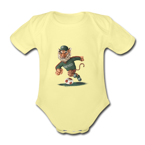 RH Baby Bio-Kurzarm-Body mit Matchi - Hellgelb