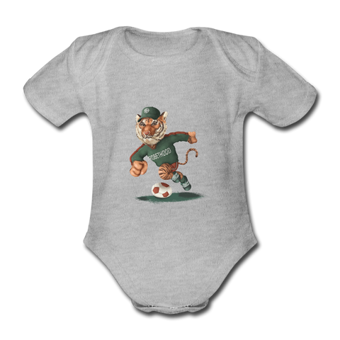 RH Baby Bio-Kurzarm-Body mit Matchi - Grau meliert