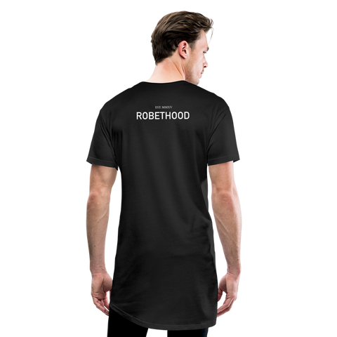 RH15a-s Männer, lässiges Urban Longshirt - Schwarz