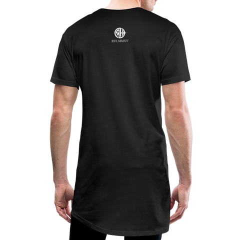 RH15w Männer, lässiges Urban Longshirt - Schwarz