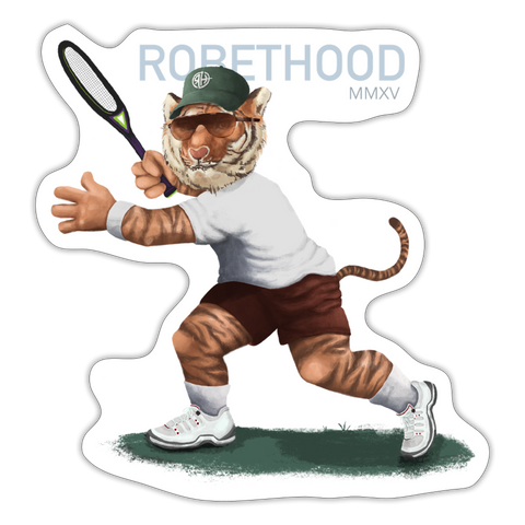 Sticker mit Matchi, Tennis - Mattweiß