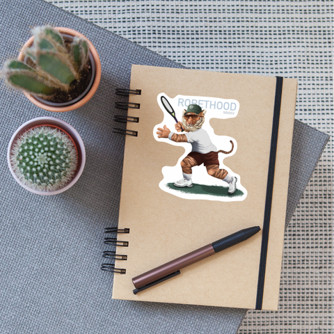 Sticker mit Matchi, Tennis - Mattweiß