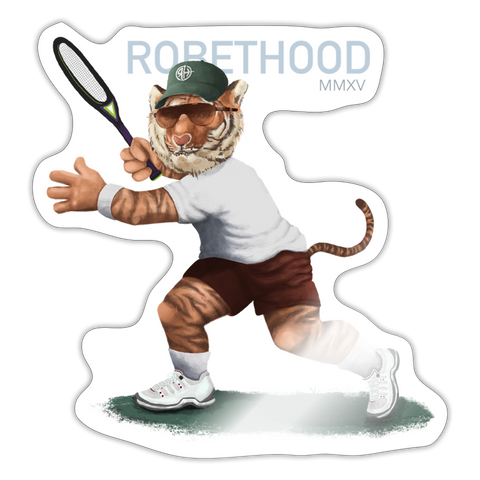 Sticker mit Matchi, Tennis - Weiß glänzend