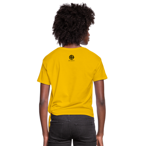 RH Frauen Knotenshirt mit Matchi - Sonnengelb