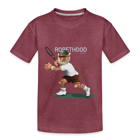 RH Kinder Premium T-Shirt Matchi Tennis - Bordeauxrot meliert